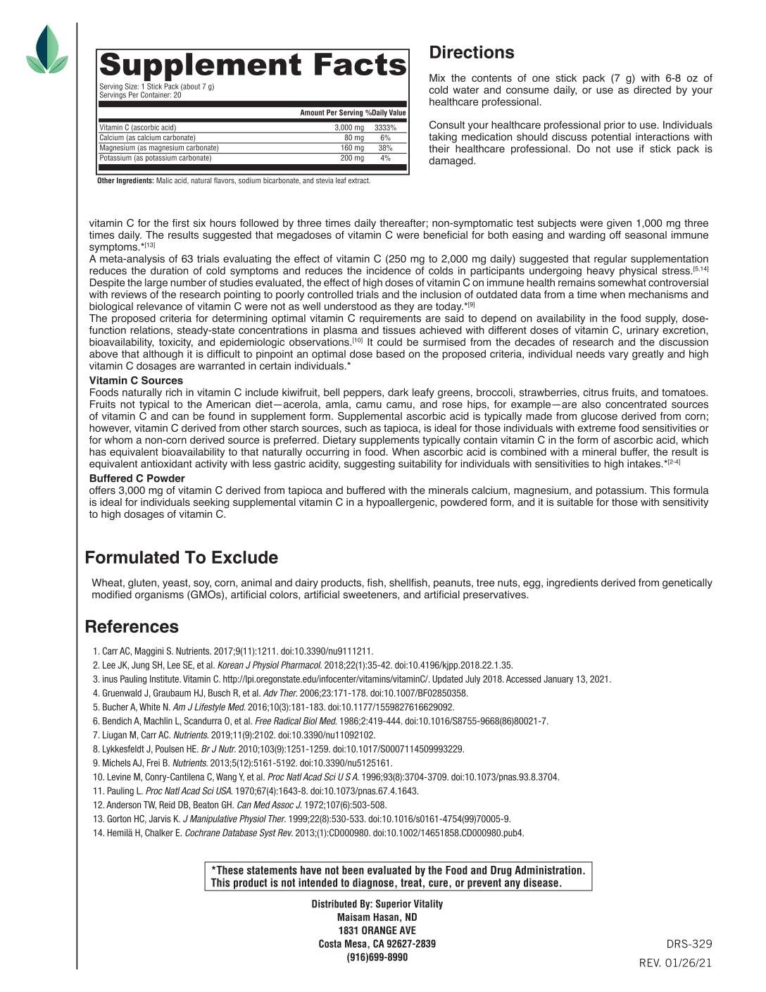 Vitamin C~Buffered C Powder